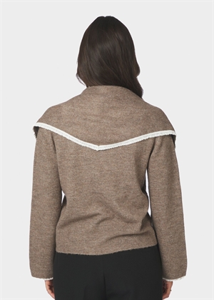 Eliska scarf knit bluse Brown Melange Neo Noir 